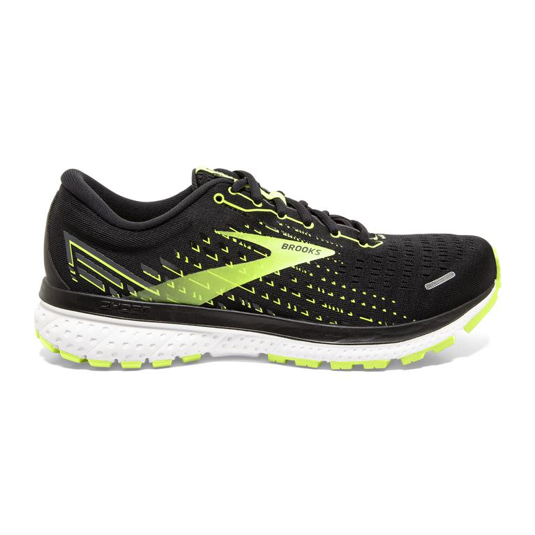 Brooks Ghost 13 Mens Road Running Shoes - Black/Nightlife/GreenYellow/White - Indonesia (RMLC-56784)